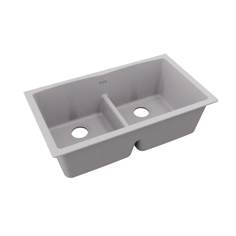 Elkay Quartz Classic 19" x 33" x 10" Double Basin Undermount Sink