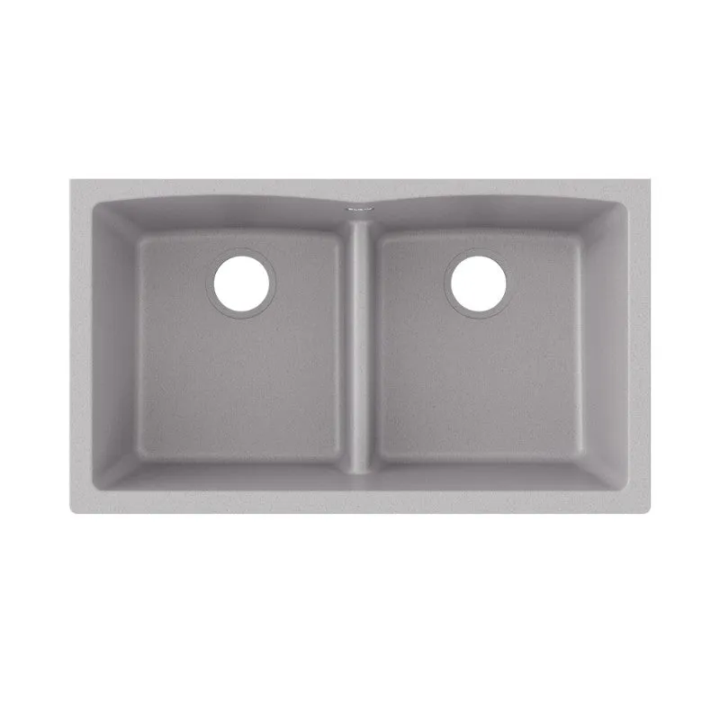 Elkay Quartz Classic 19" x 33" x 10" Double Basin Undermount Sink