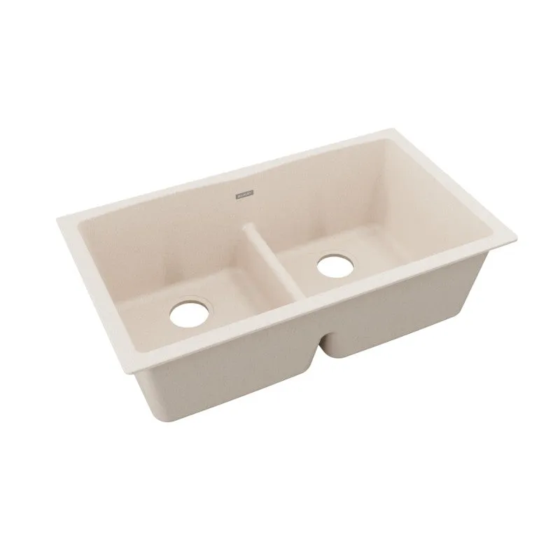 Elkay Quartz Classic 19" x 33" x 10" Double Basin Undermount Sink