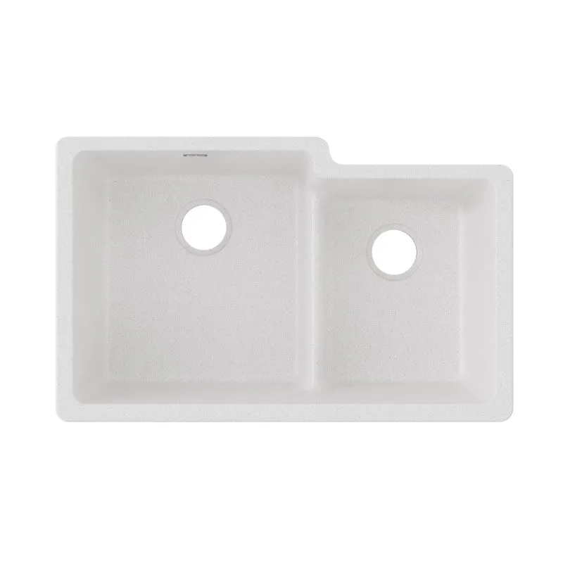 Elkay Quartz Classic 20.5" x 33" x 9.5" Double Basin Undermount Sink