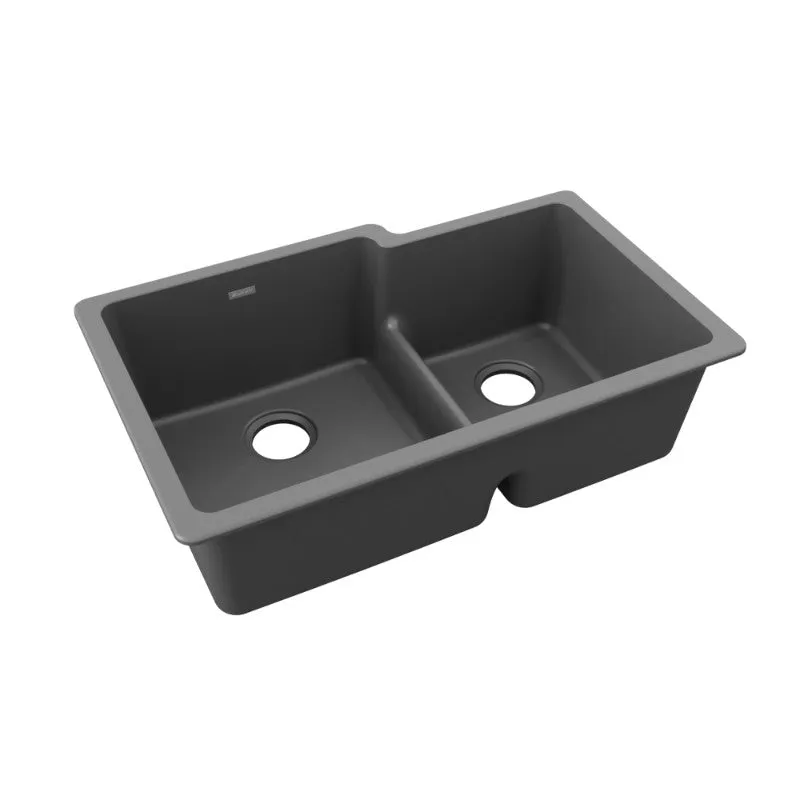 Elkay Quartz Classic 20.5" x 33" x 9.5" Double Basin Undermount Sink