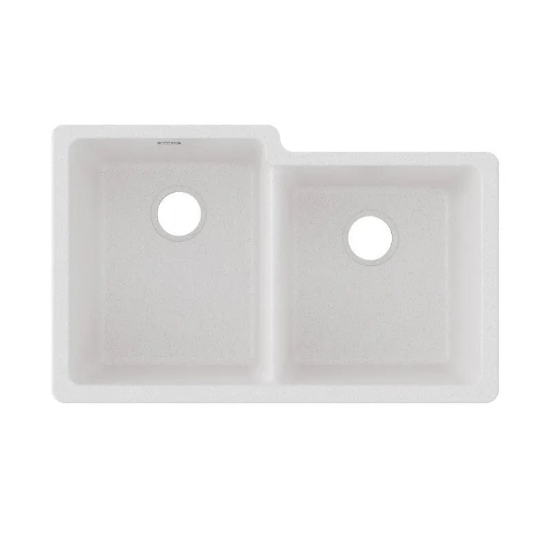 Elkay Quartz Classic 20.5" x 33" x 9.5" Double Basin Undermount Sink