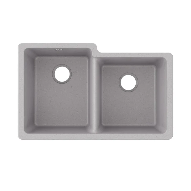 Elkay Quartz Classic 20.5" x 33" x 9.5" Double Basin Undermount Sink