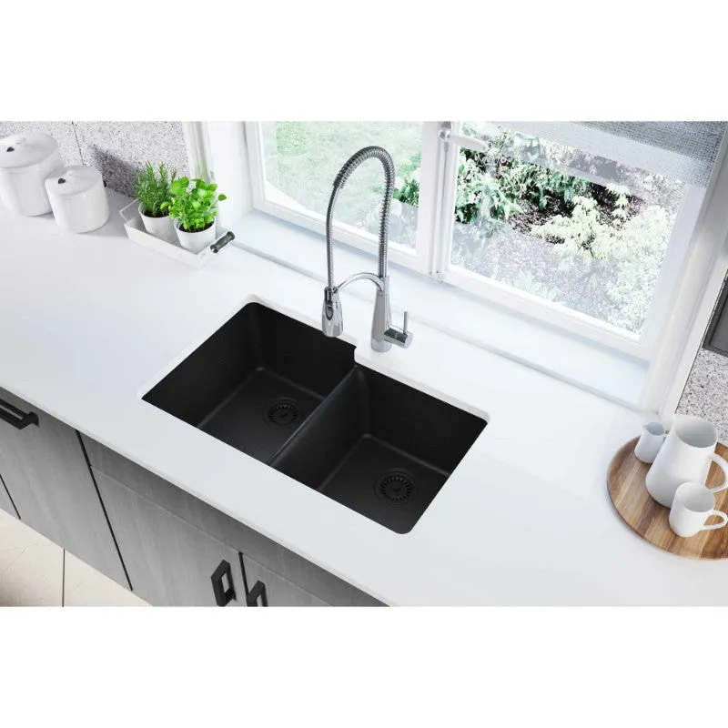 Elkay Quartz Classic 20.5" x 33" x 9.5" Double Basin Undermount Sink