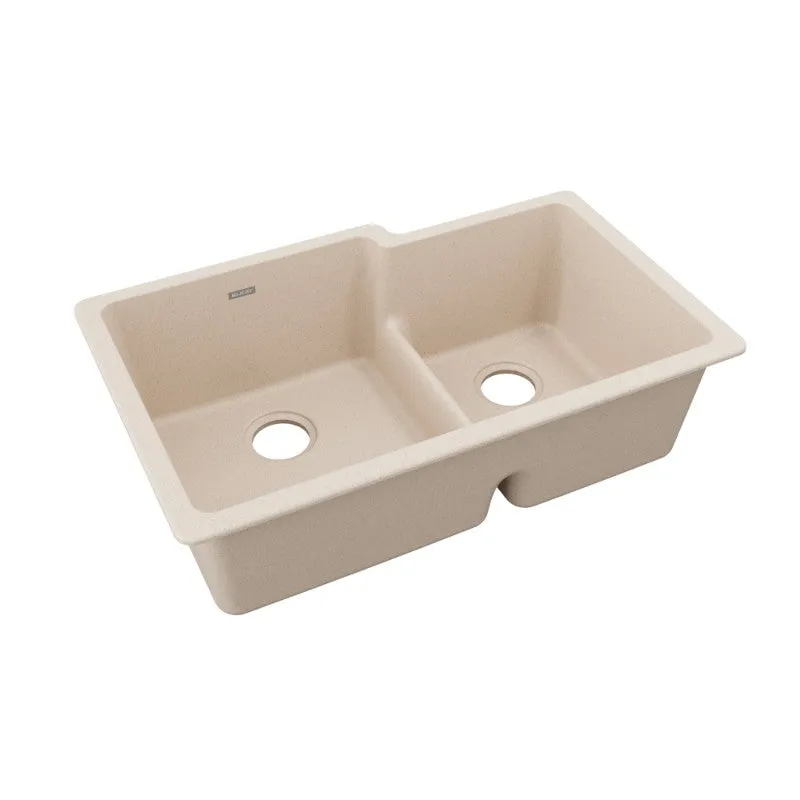 Elkay Quartz Classic 20.5" x 33" x 9.5" Double Basin Undermount Sink