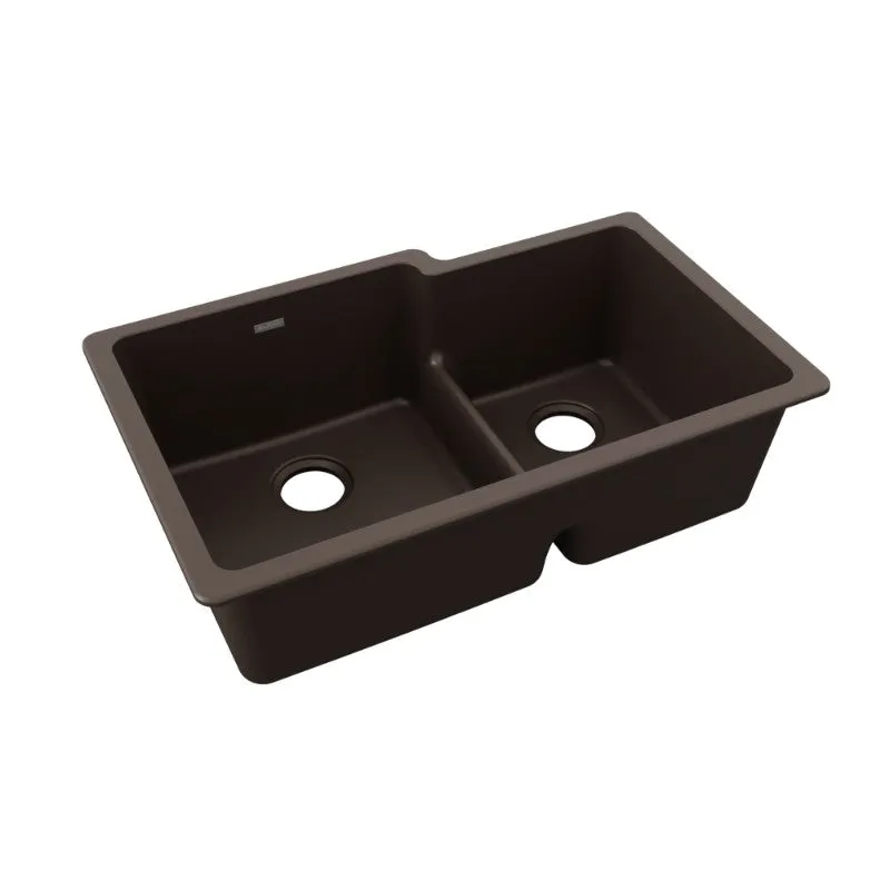 Elkay Quartz Classic 20.5" x 33" x 9.5" Double Basin Undermount Sink