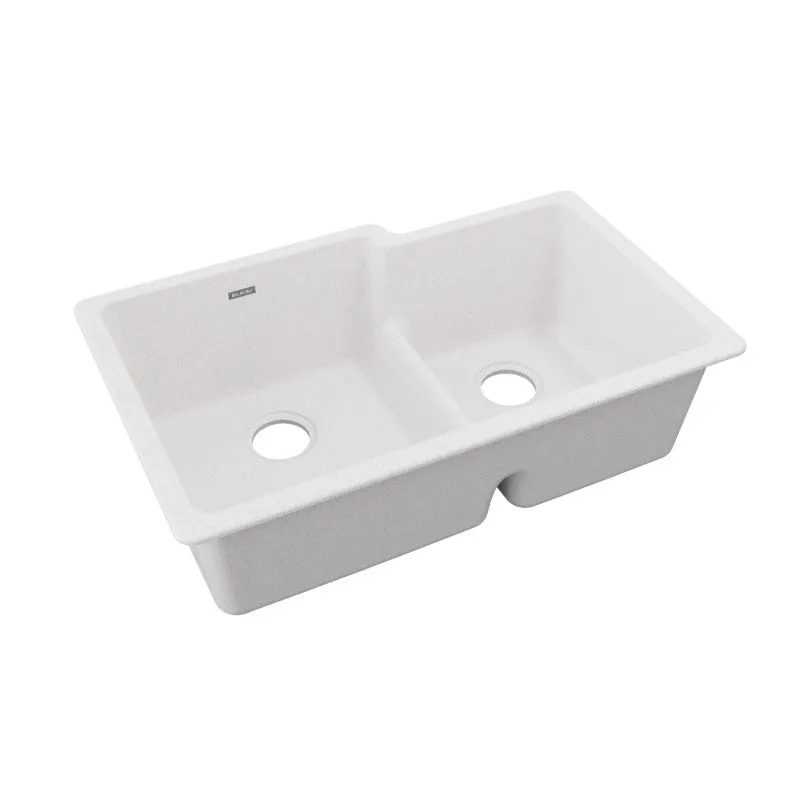 Elkay Quartz Classic 20.5" x 33" x 9.5" Double Basin Undermount Sink