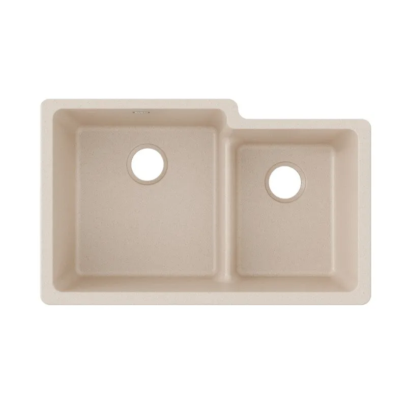 Elkay Quartz Classic 20.5" x 33" x 9.5" Double Basin Undermount Sink