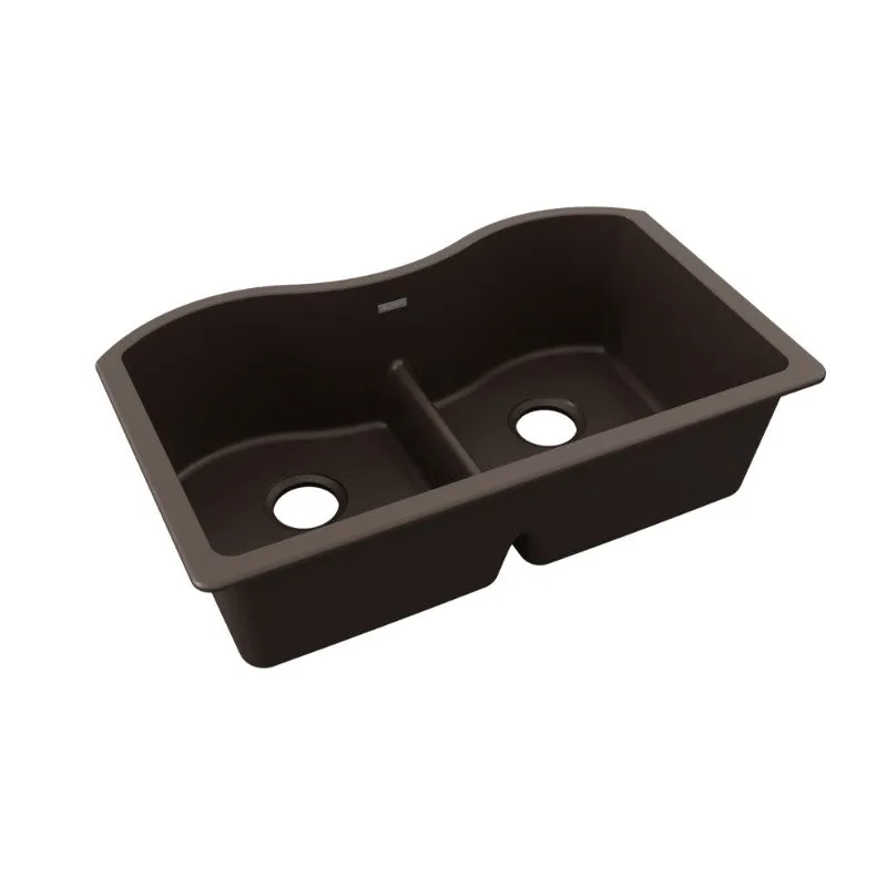 Elkay Quartz Classic 20" x 33" x 9.5" Double Basin Undermount Sink