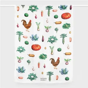 Father Rabbit Vintage Vegetables Tea Towel