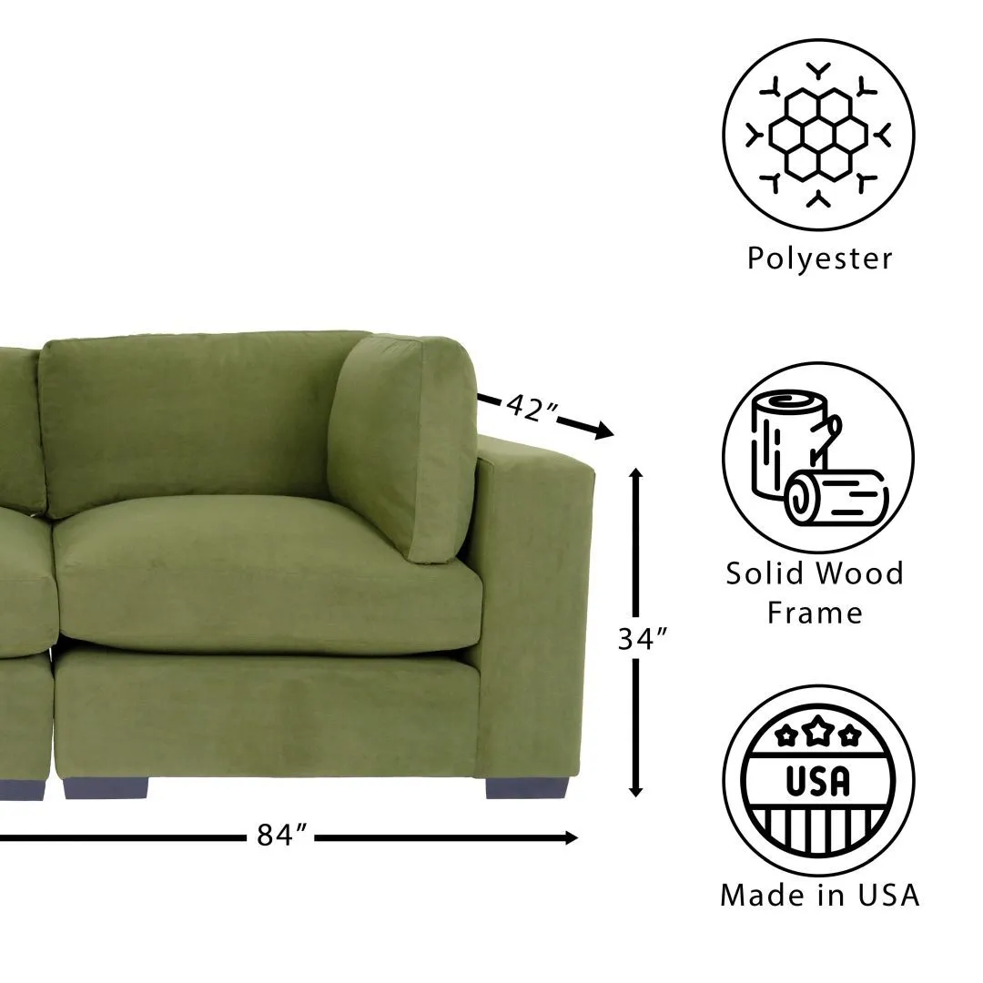 Forest Green Loveseat Sofa