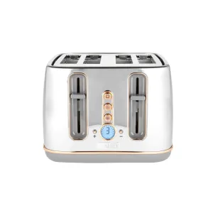 Haden Dorchester Chrome & Rose Gold 4 Slice Toaster