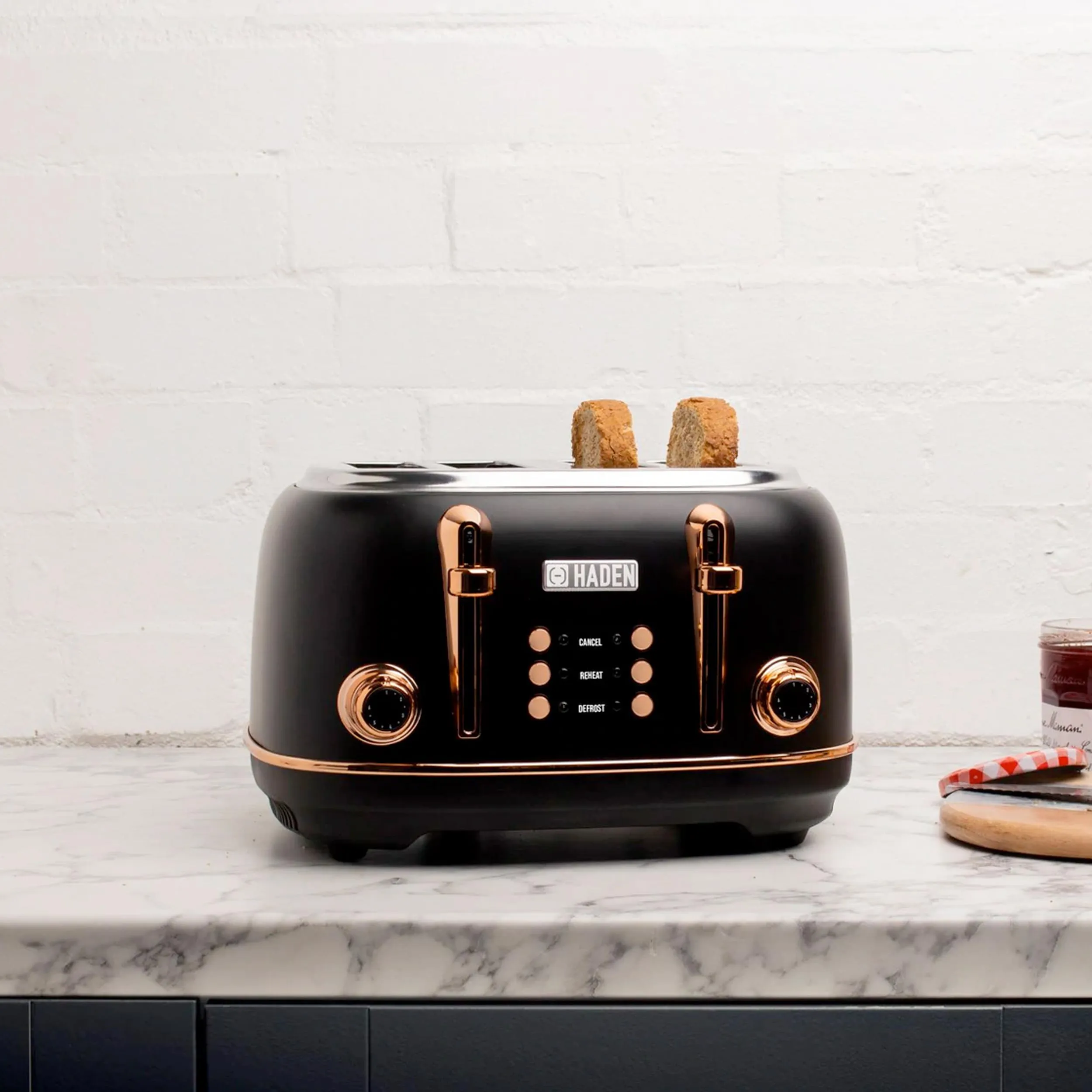 Haden Heritage Black & Copper 4 Slice Toaster