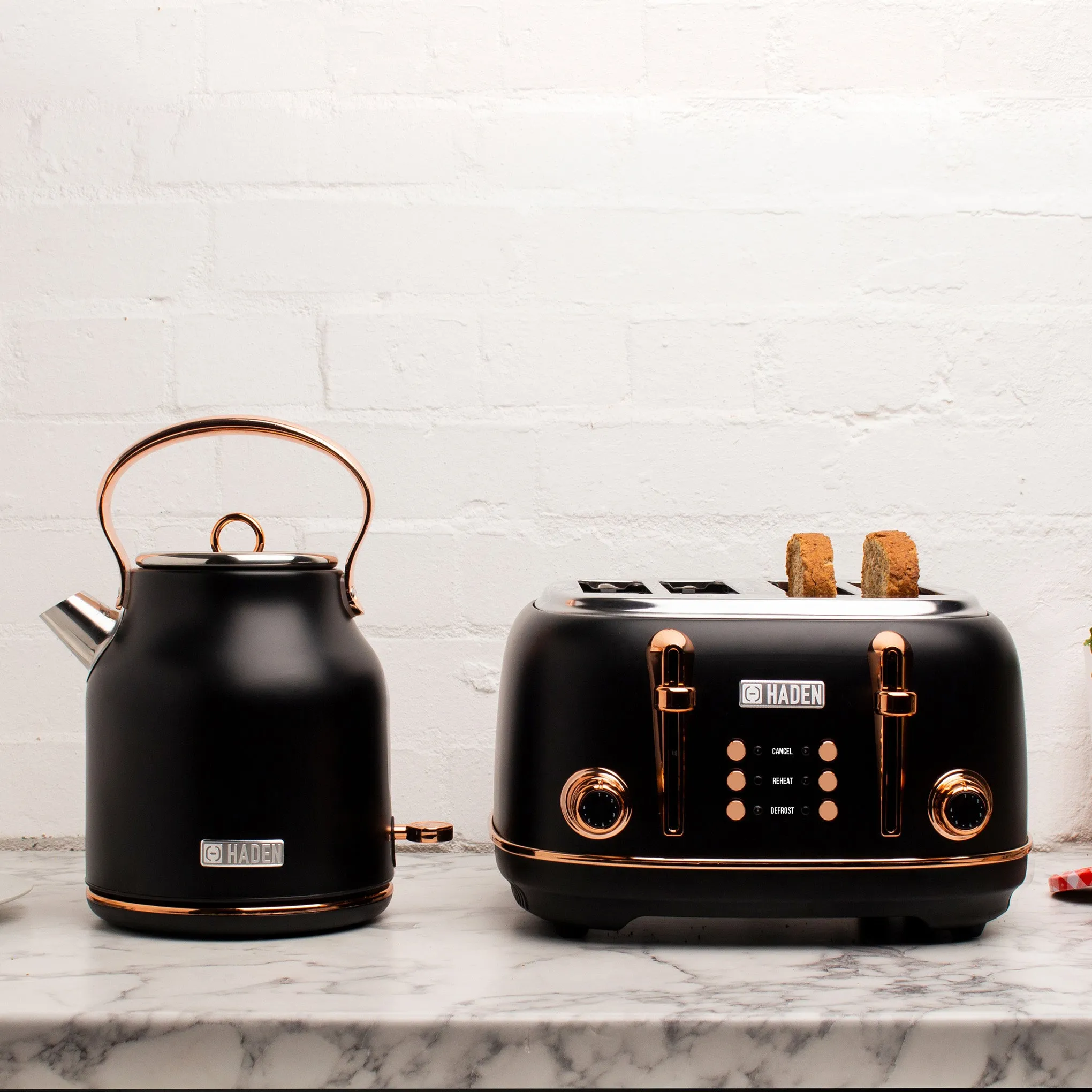 Haden Heritage Black & Copper 4 Slice Toaster