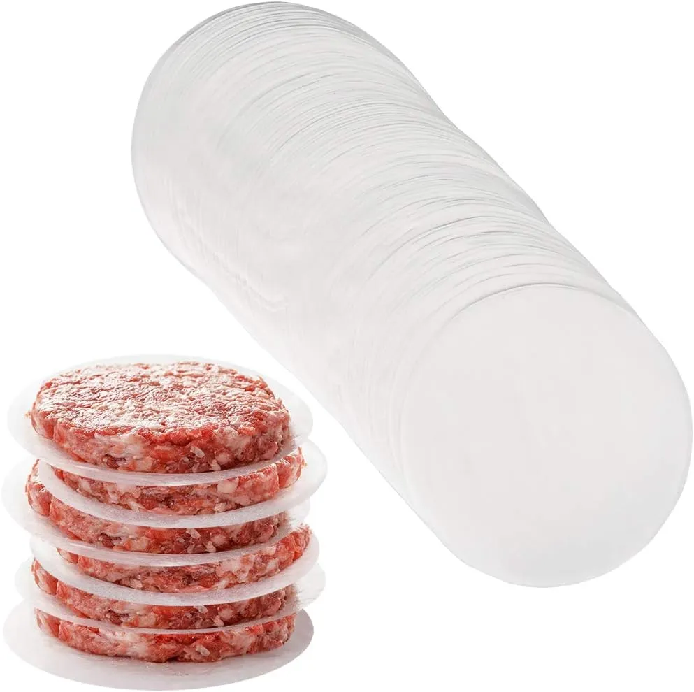 Hamburger Patty Paper Round for Burger Press | 4.5 & 5.5 & 6 in | 200 Pcs | Patty Serperate and Cake Baking