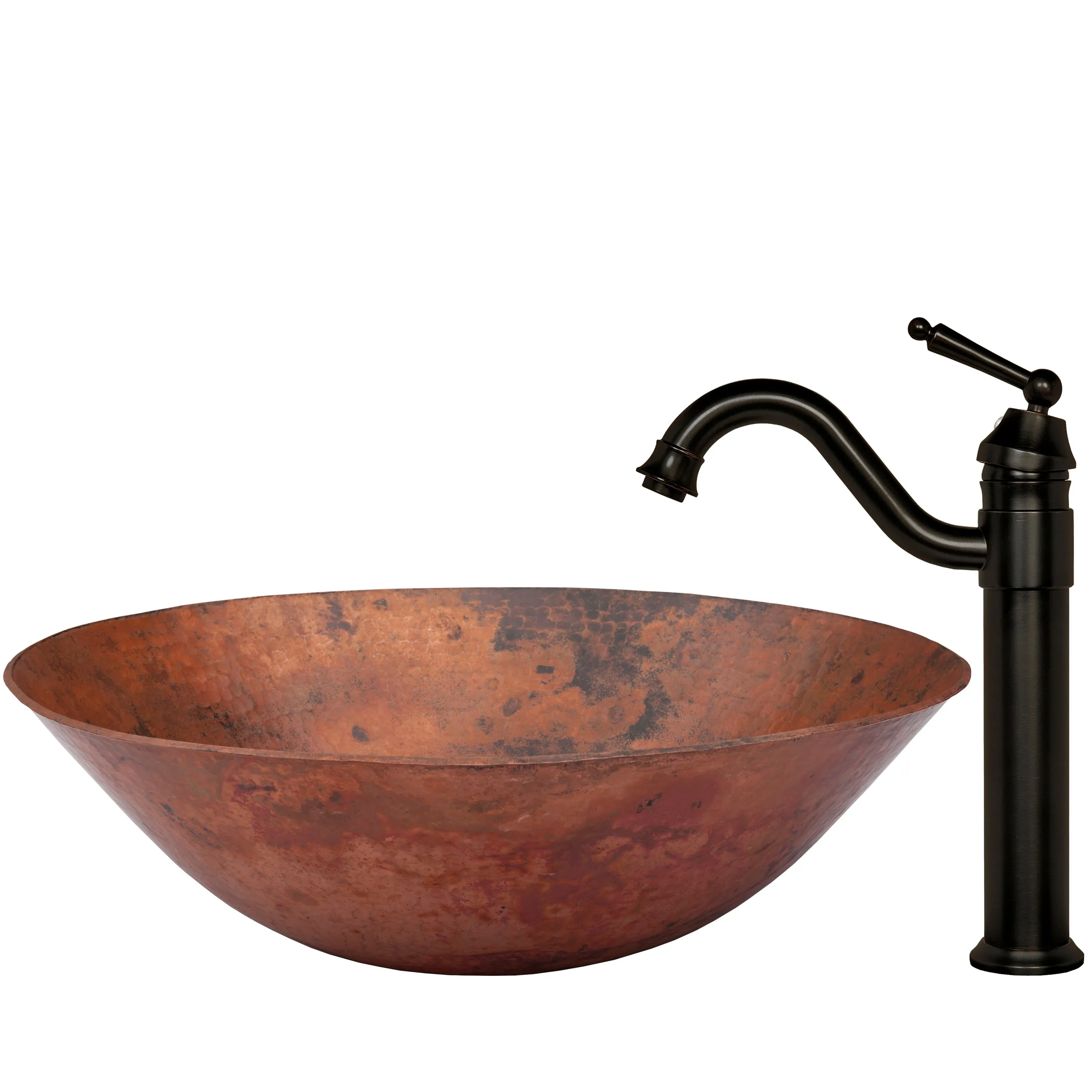 Hammered Copper Vessel Bathroom Sink Combo NSFC-CV002NA359ORB