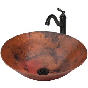 Hammered Copper Vessel Bathroom Sink Combo NSFC-CV002NA359ORB