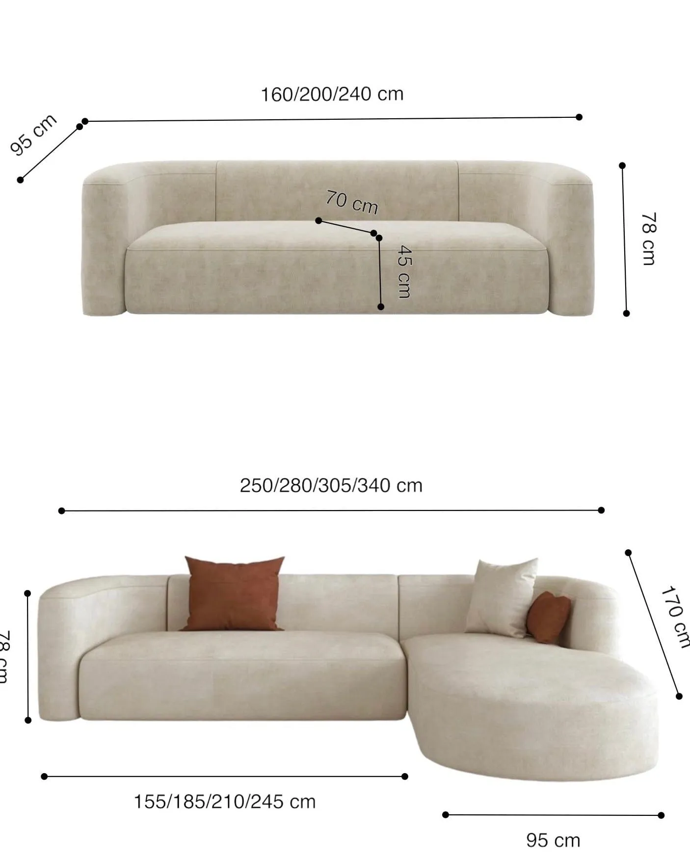 Hampton Scratch Resistant Curve Sofa