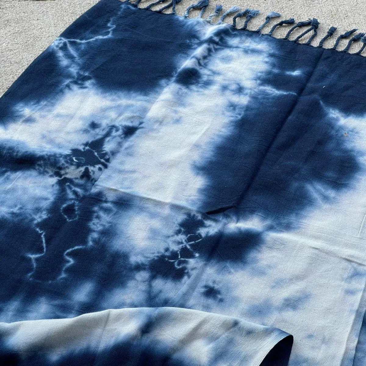 Indigo Tie Dye Pestemal Turkish towel