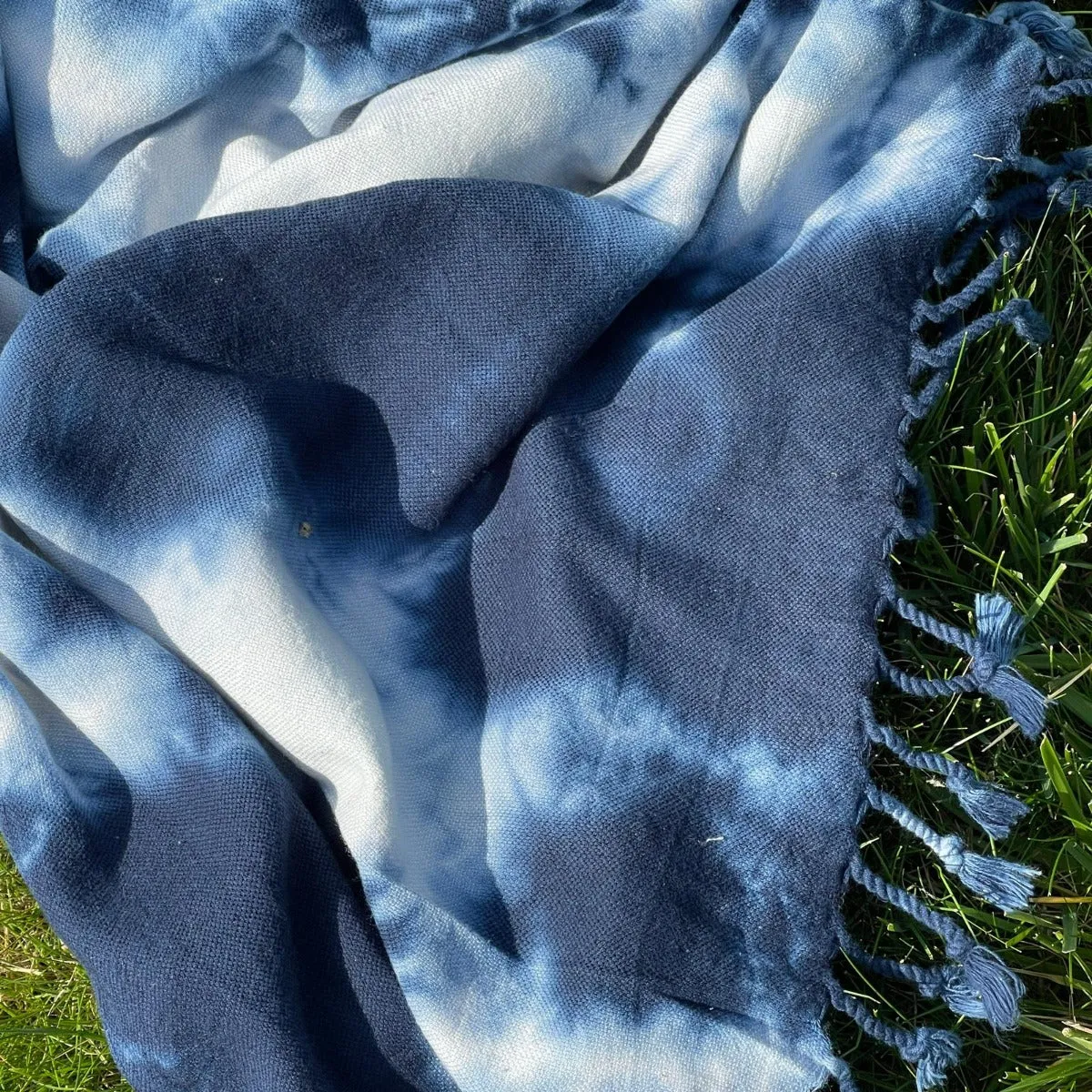 Indigo Tie Dye Pestemal Turkish towel