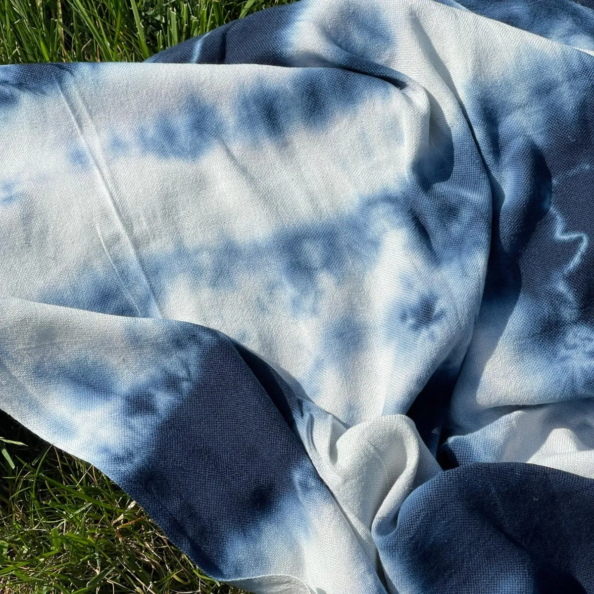 Indigo Tie Dye Pestemal Turkish towel