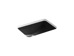 Ladena 22.5" x 16.19" x 9.31" Vitreous China Undermount Bathroom Sink in Black Black