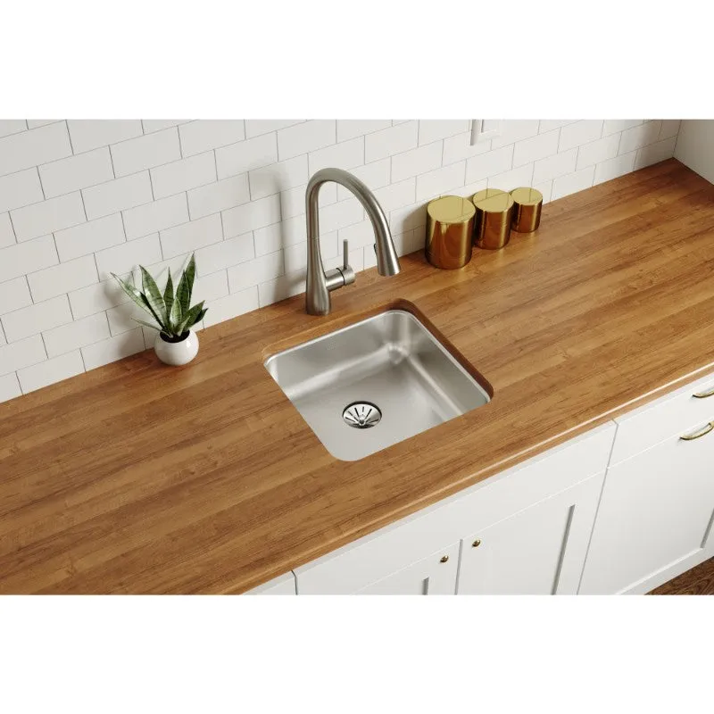 Lustertone Classic 16.5" x 16.5" x 6.88" Stainless Steel Single-Basin Undermount Kitchen Sink