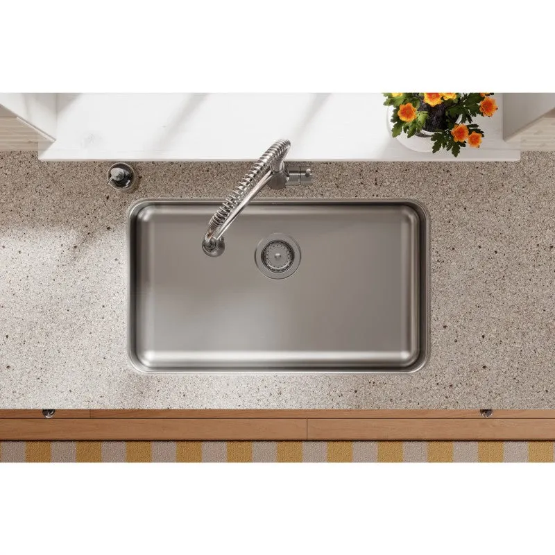 Lustertone Classic 18.25" x 30.5" x 5.38" Stainless Steel Single-Basin Undermount Kitchen Sink