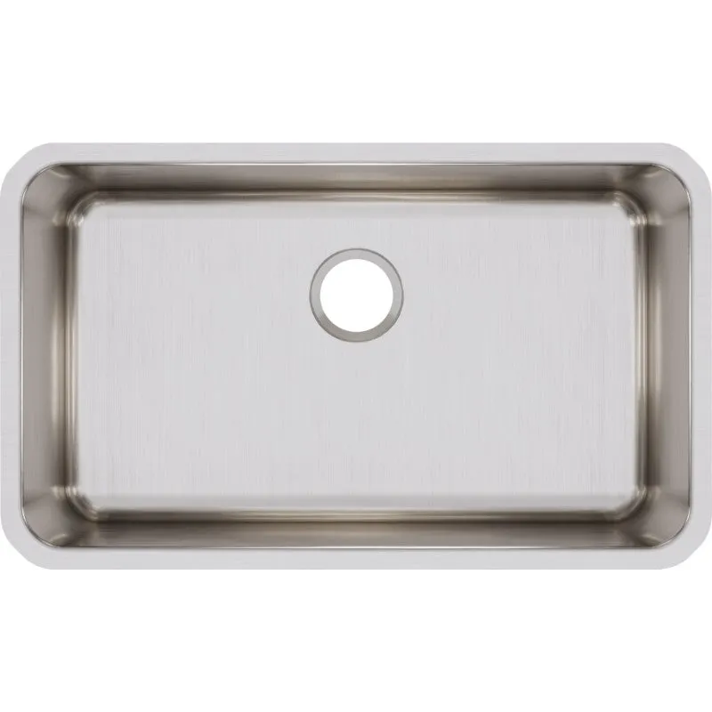 Lustertone Classic 18.5" x 30.5" x 10" Stainless Steel Single-Basin Undermount Kitchen Sink