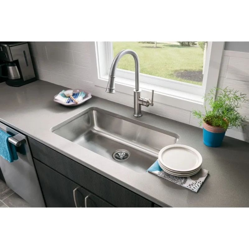 Lustertone Classic 18.5" x 30.5" x 7.5" Stainless Steel Single-Basin Undermount Kitchen Sink