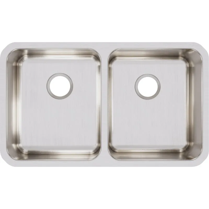 Lustertone Classic 18.5" x 30.75" x 7.88" Stainless Steel Double-Basin Undermount Kitchen Sink