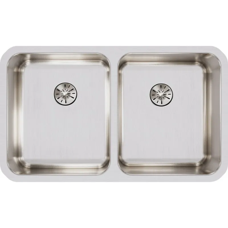 Lustertone Classic 18.5" x 30.75" x 9.38" Stainless Steel Double-Basin Undermount Kitchen Sink