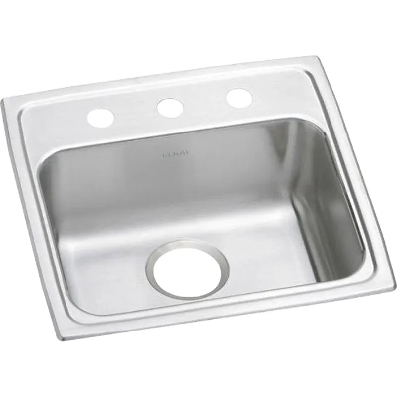 Lustertone Classic 18" x 19" x 6.5" Stainless Steel Single-Basin Drop-In Kitchen Sink