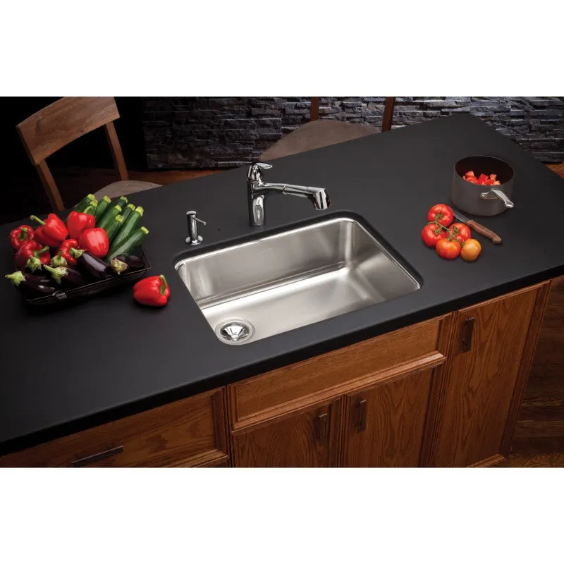 Lustertone Classic 19.25" x 25.5" x 8" Stainless Steel Single-Basin Undermount Kitchen Sink -Left Drain