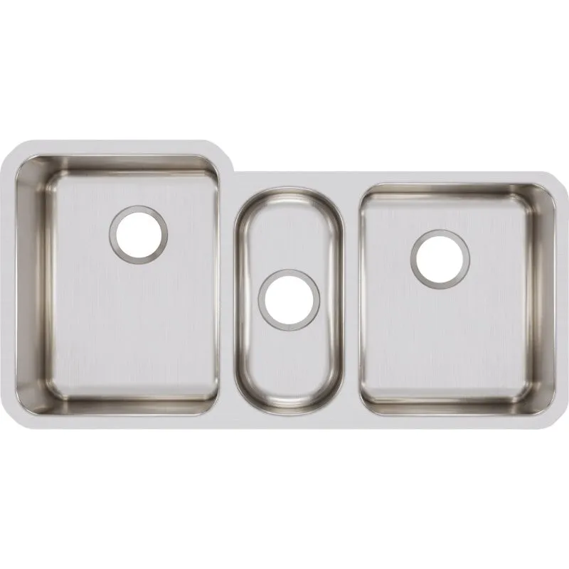 Lustertone Classic 20.5" x 40" x 9.88" Stainless Steel Triple-Basin Undermount Kitchen Sink