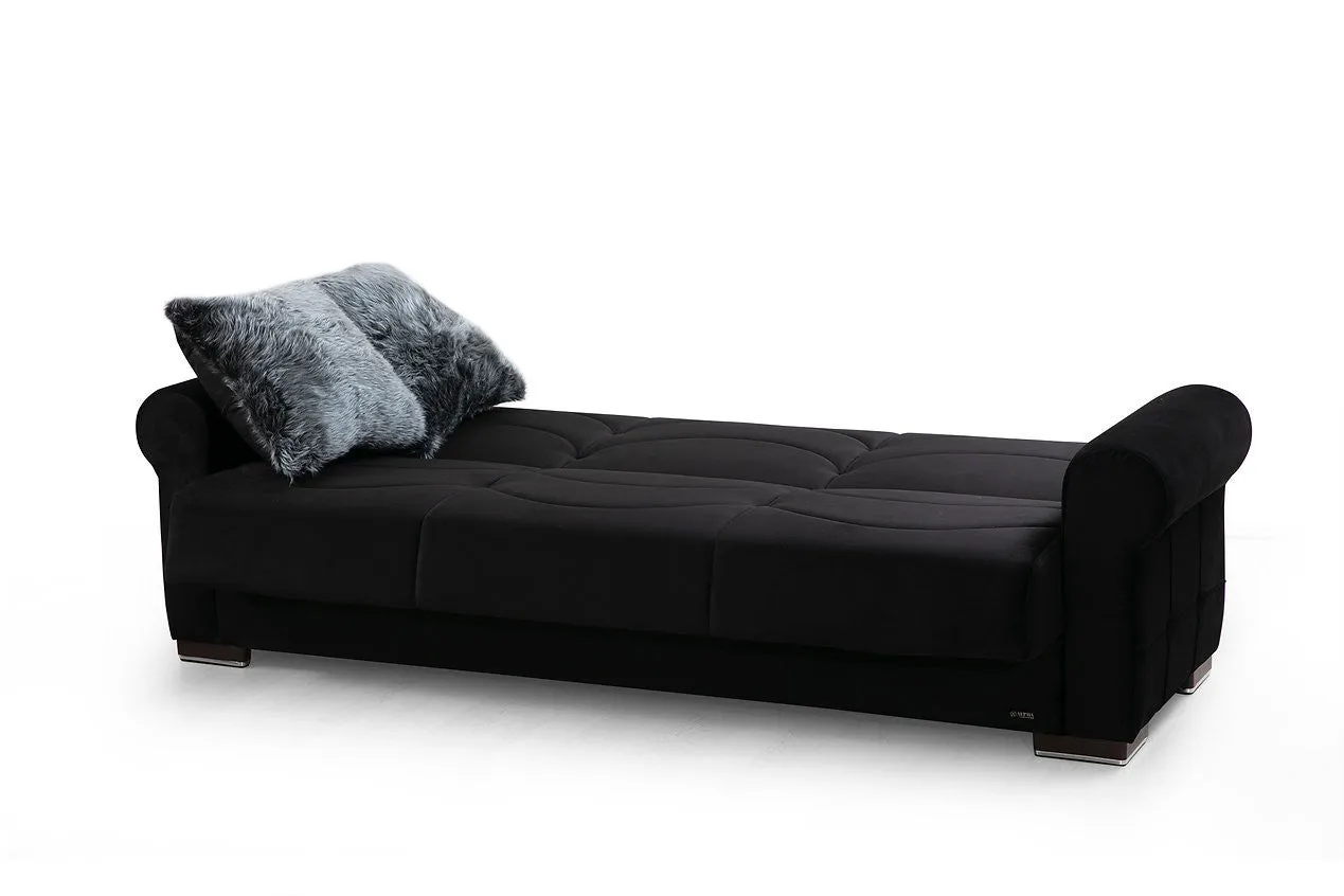 Madrid Black Fabric Sofa Bed