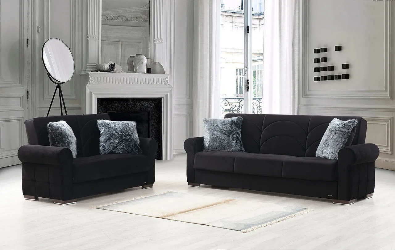 Madrid Black Fabric Sofa Bed