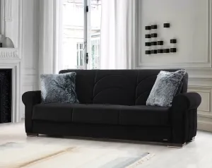 Madrid Black Fabric Sofa Bed