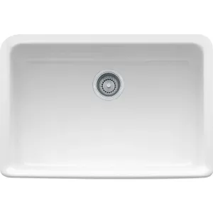 Manor House 27.13" Fireclay Single Basin Undermount Kitchen Sink in White