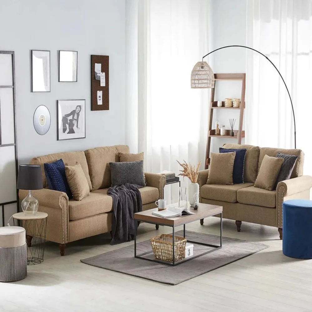 Maxo Straight Line Sofa Set in Cotton