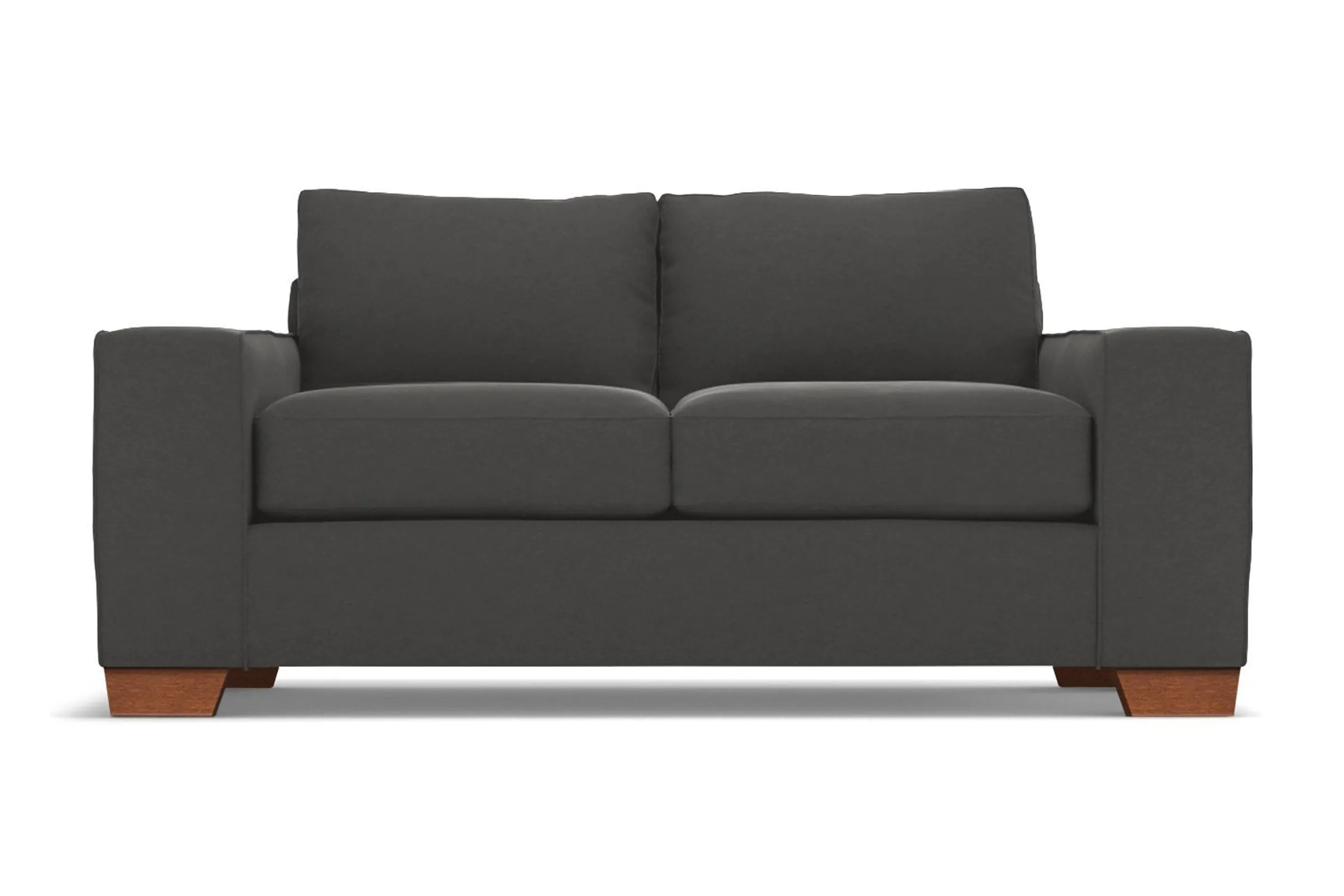 Melrose Apartment Size Sleeper Sofa Bed :: Leg Finish: Pecan / Sleeper Option: Deluxe Innerspring Mattress