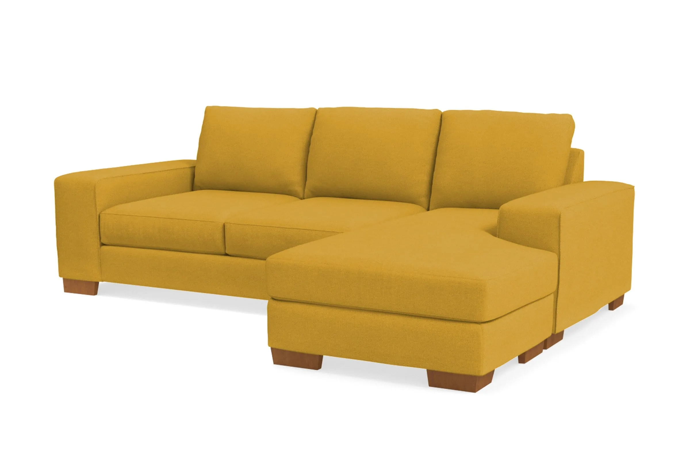 Melrose Reversible Chaise Sleeper Sofa Bed :: Leg Finish: Pecan / Sleeper Option: Memory Foam Mattress