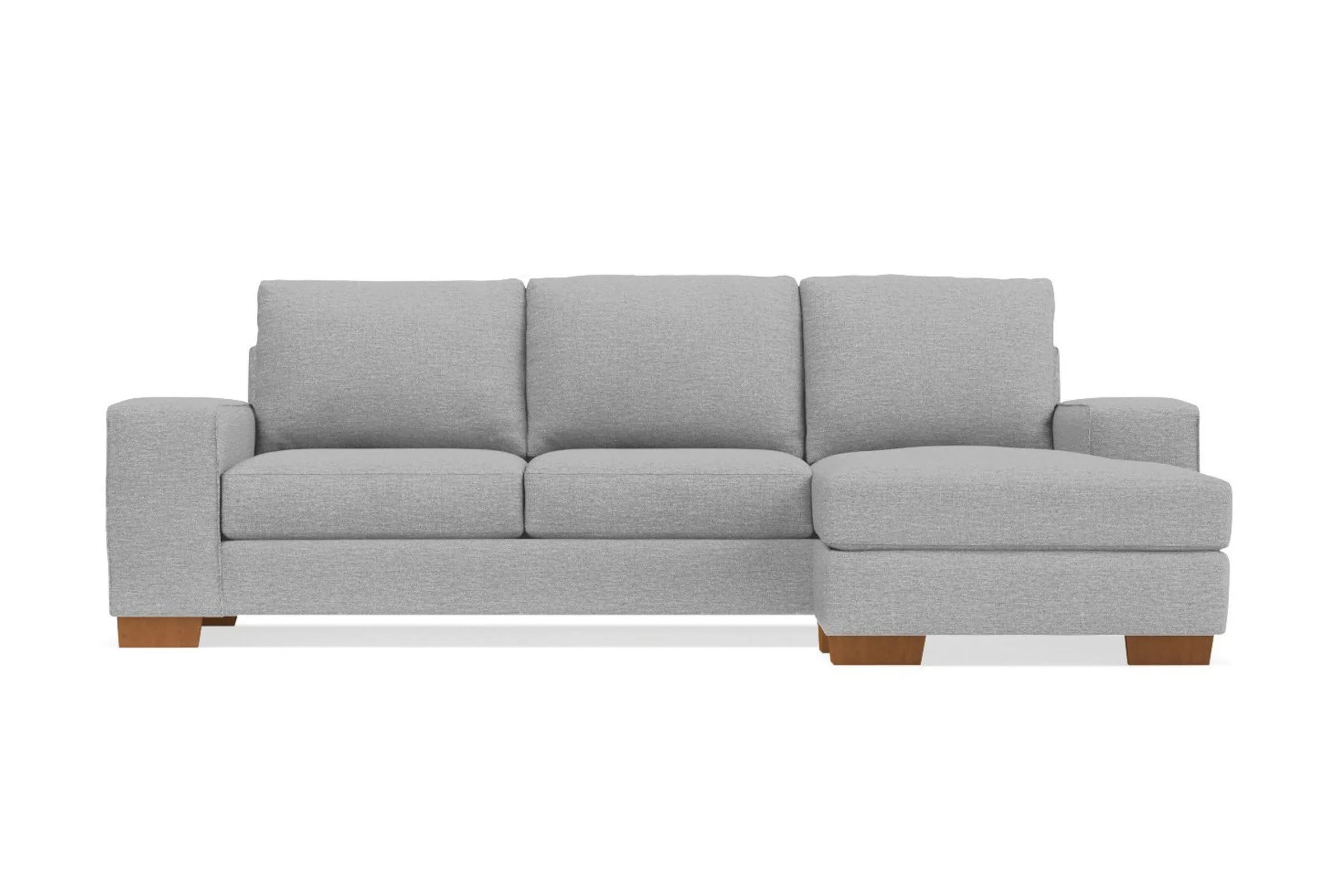 Melrose Reversible Chaise Sleeper Sofa Bed :: Leg Finish: Pecan / Sleeper Option: Memory Foam Mattress