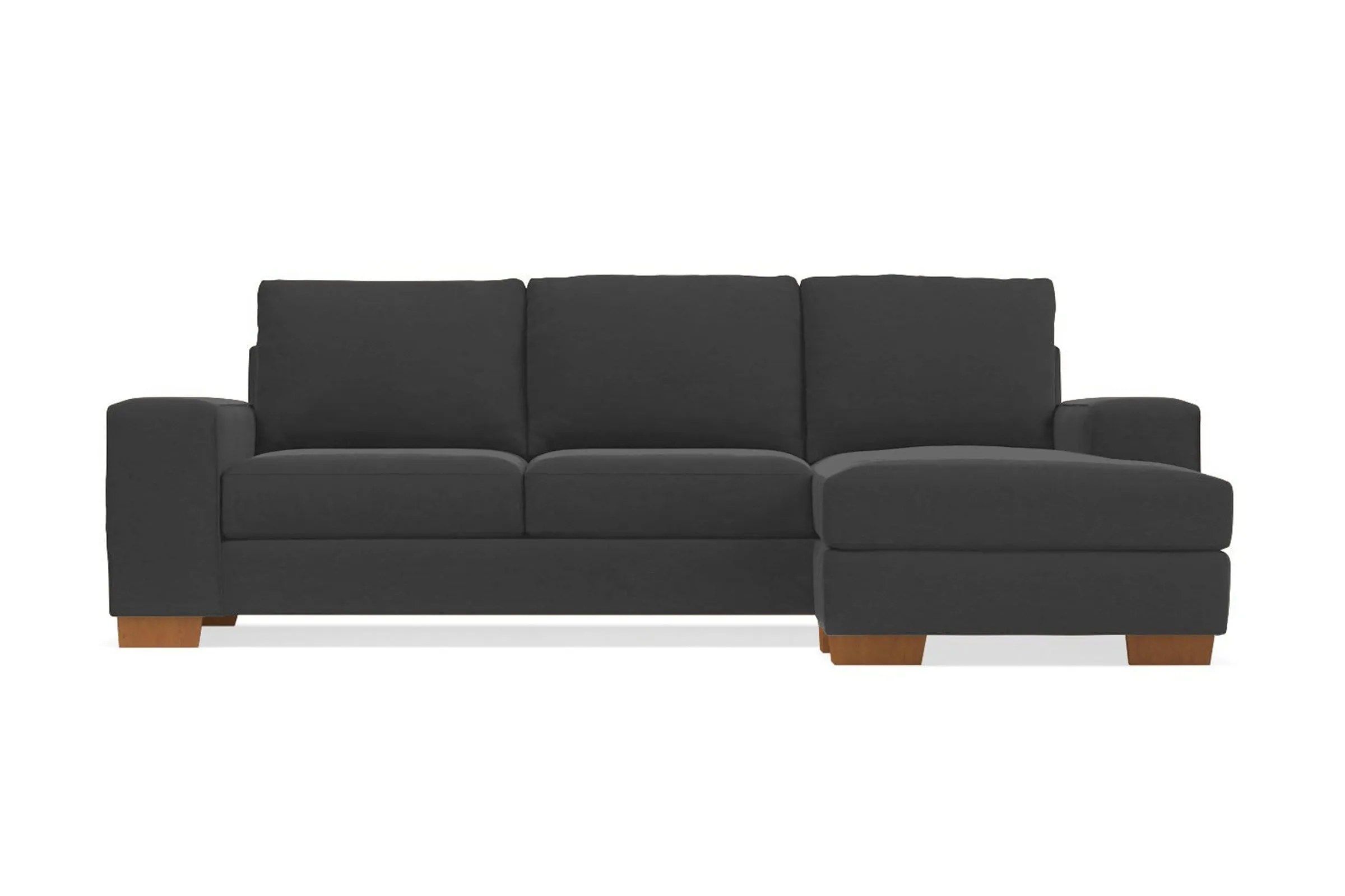 Melrose Reversible Chaise Sleeper Sofa Bed :: Leg Finish: Pecan / Sleeper Option: Memory Foam Mattress