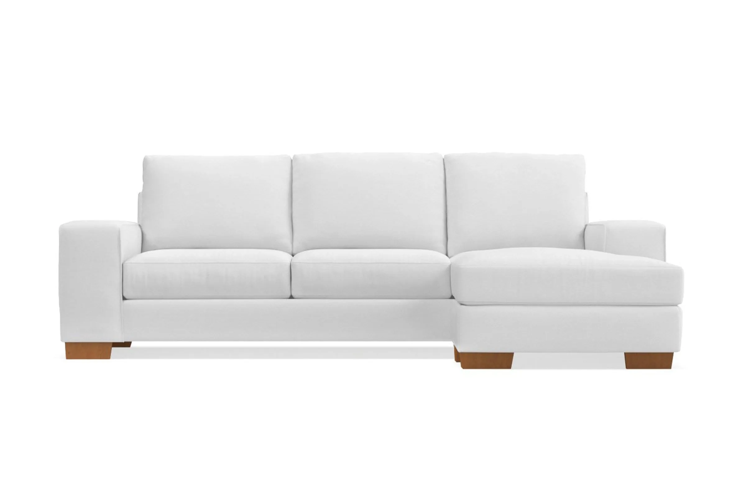 Melrose Reversible Chaise Sleeper Sofa Bed :: Leg Finish: Pecan / Sleeper Option: Memory Foam Mattress