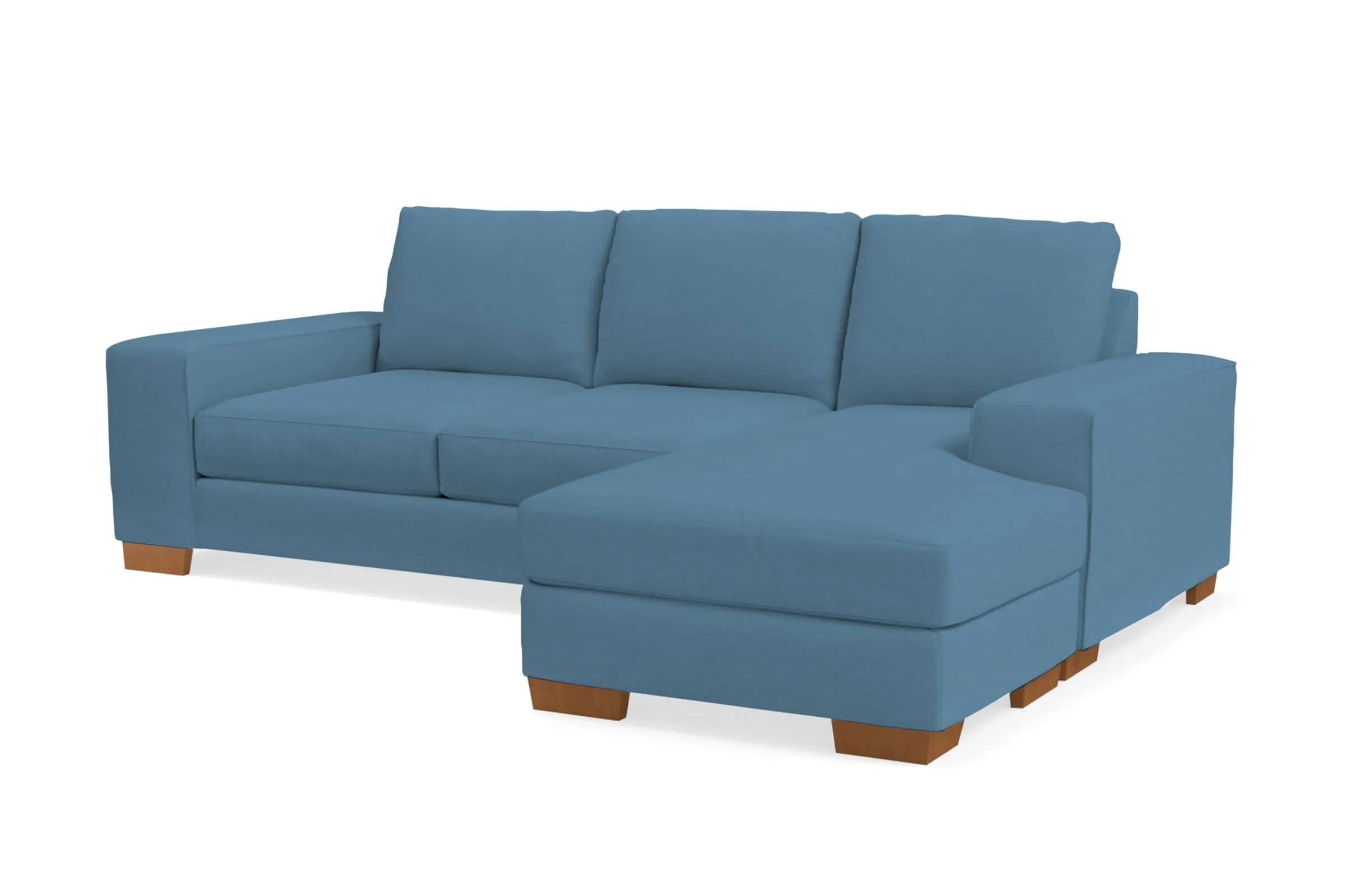 Melrose Reversible Chaise Sleeper Sofa Bed :: Leg Finish: Pecan / Sleeper Option: Memory Foam Mattress