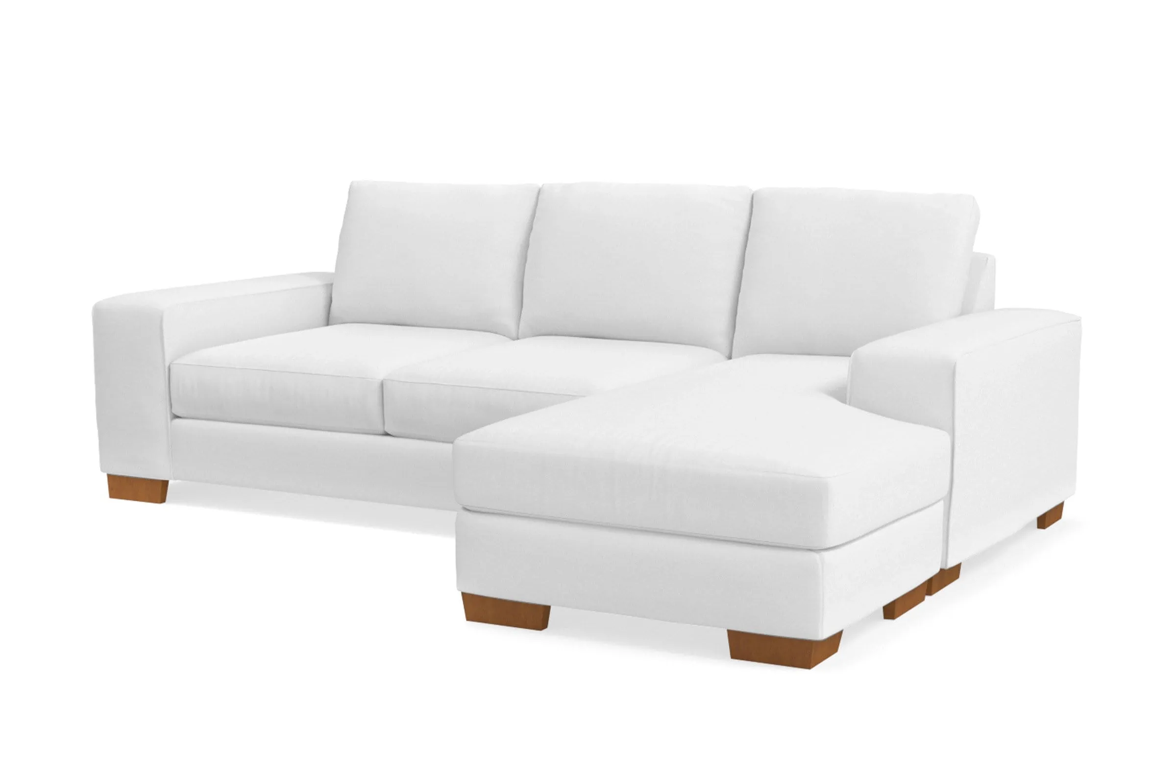 Melrose Reversible Chaise Sleeper Sofa Bed :: Leg Finish: Pecan / Sleeper Option: Memory Foam Mattress