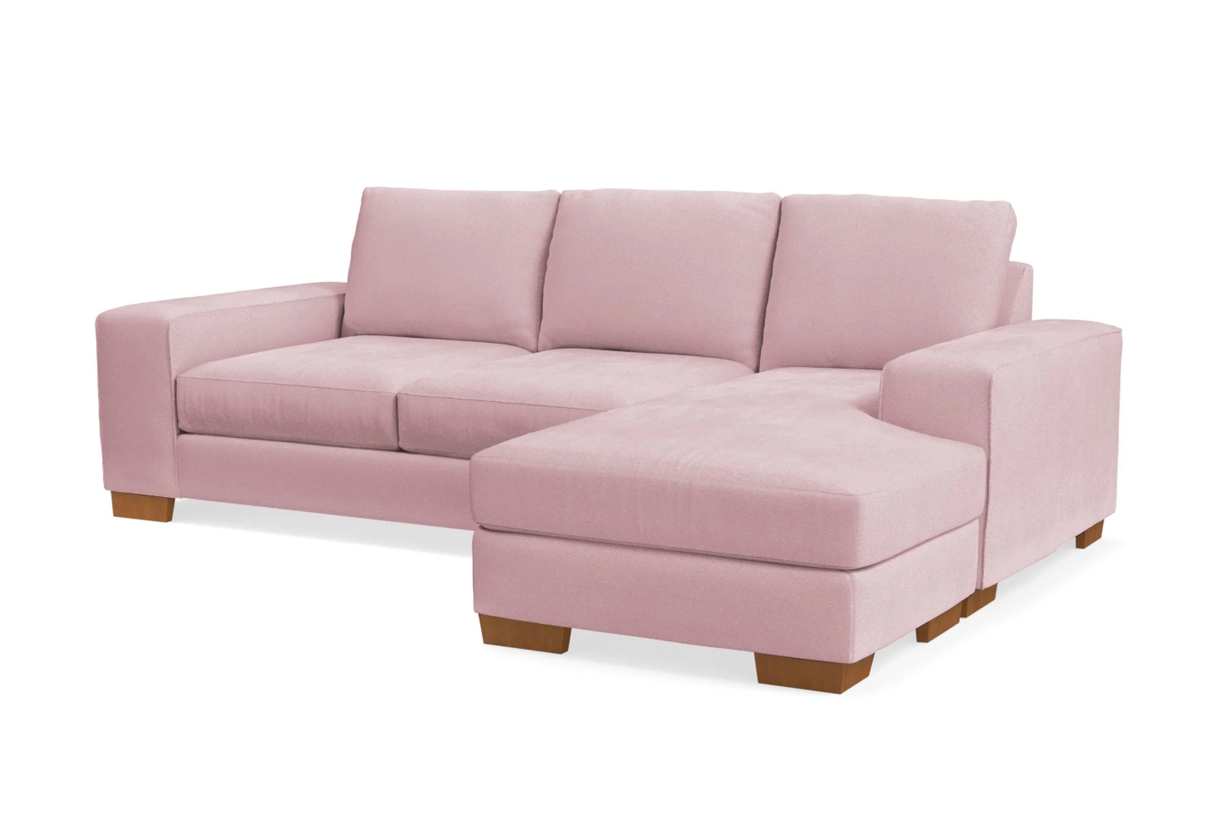 Melrose Reversible Chaise Sleeper Sofa Bed :: Leg Finish: Pecan / Sleeper Option: Memory Foam Mattress