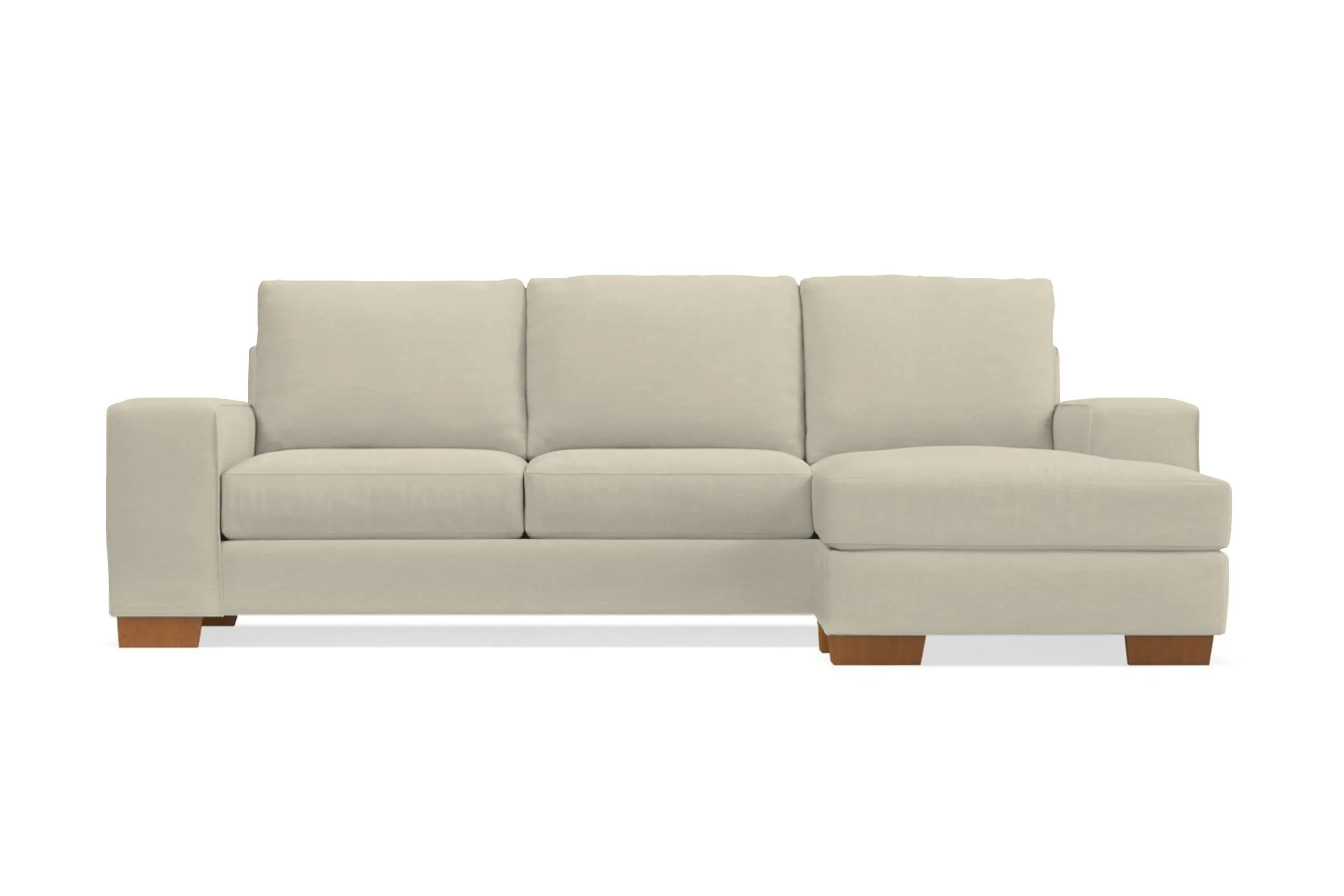 Melrose Reversible Chaise Sleeper Sofa Bed :: Leg Finish: Pecan / Sleeper Option: Memory Foam Mattress