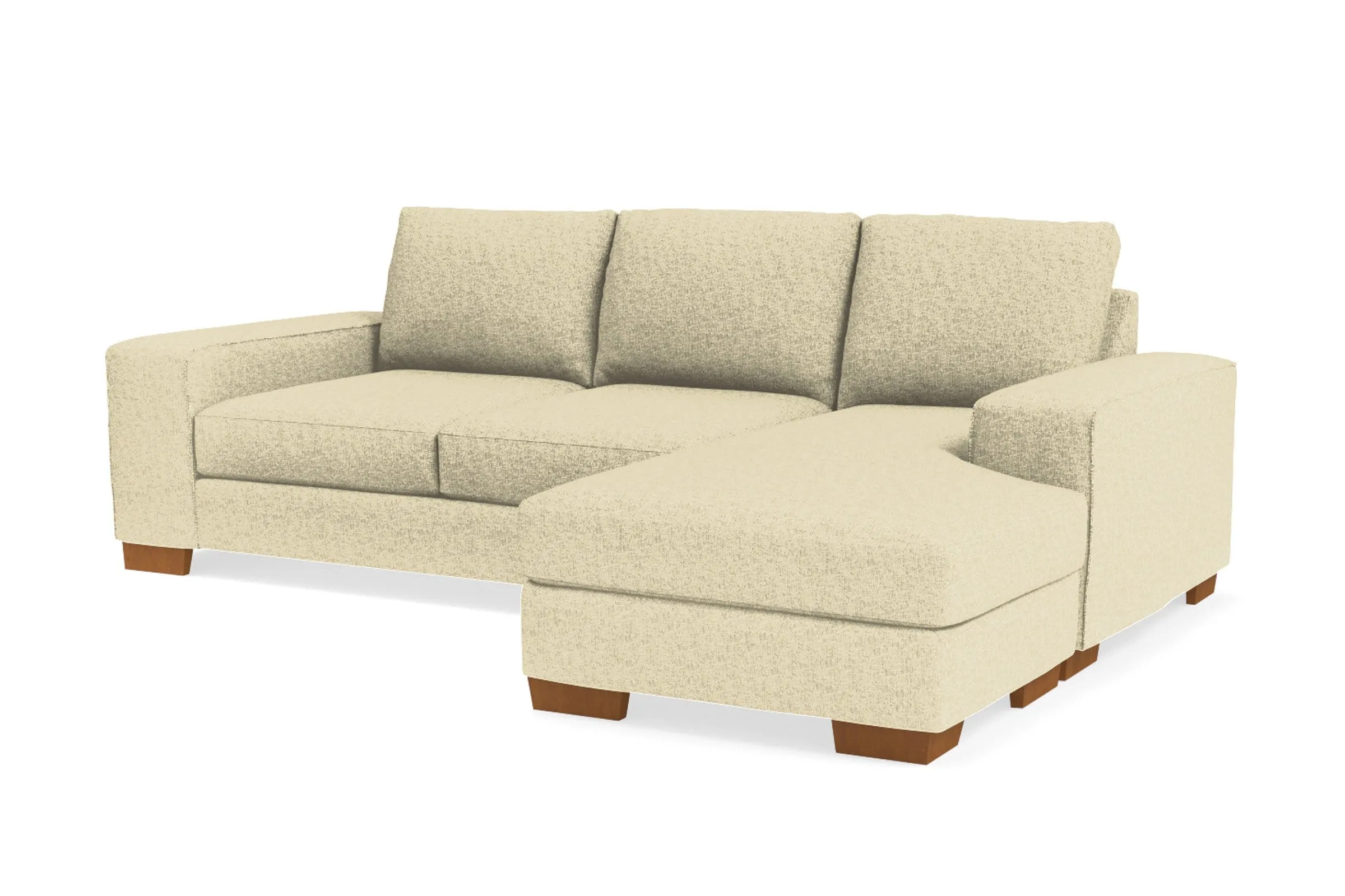 Melrose Reversible Chaise Sleeper Sofa Bed :: Leg Finish: Pecan / Sleeper Option: Memory Foam Mattress